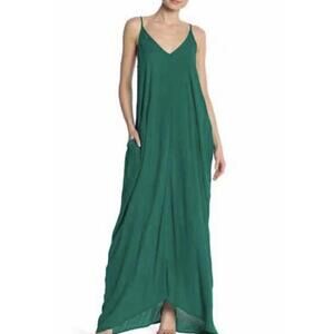 LOVESTITCH NWT Womens Gauze Maxi Dress in Shamrock Green-Size M/L